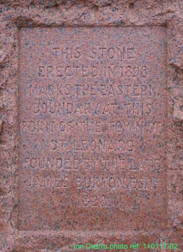 St Leonards Arch  inscription on boundary stone