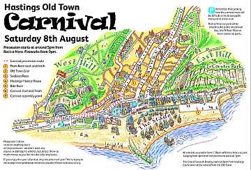 Hastings Old Town Carnival map
