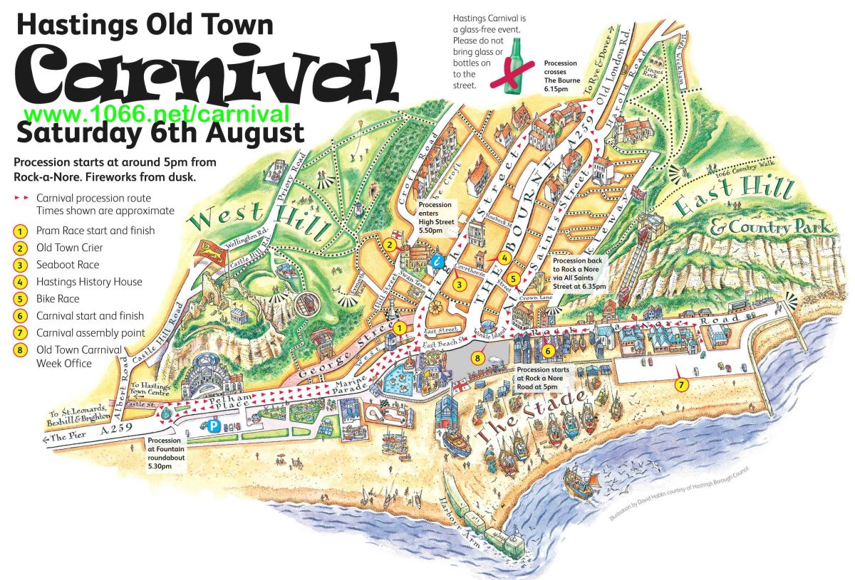 Hastings Old Town Carnival Map 2011