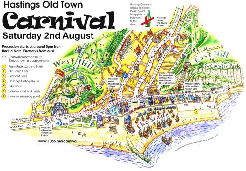 Nastings Old Town Carnival route