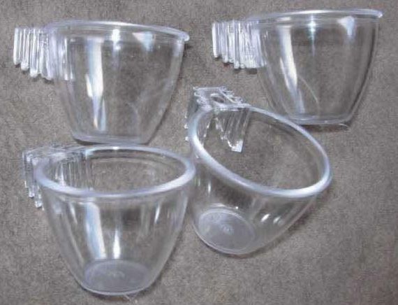 Treat Cups, cage front fitting, clear
