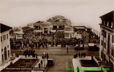 "Bandstand and Pier, Hastings" - 1930's 