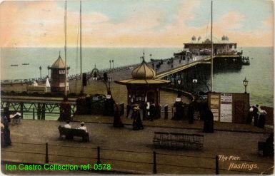 "The Pier, Hastings" posted 1908