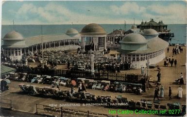 "New Bandstand & Promenade, Hastings" - 1916? 