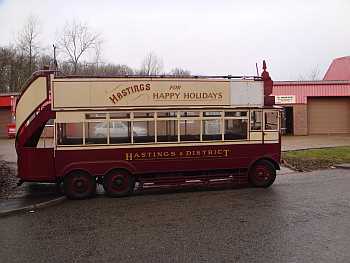 Hastings Trolleybus outside Bewick Engineering
